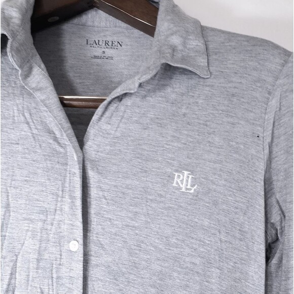 lauren ralph lauren sleep pajama button up shirt size small top only - Picture 4 of 6